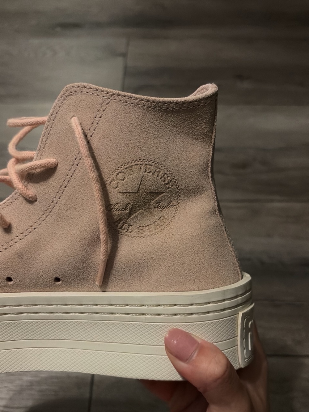 Converse Women's Pink Suede Platform High-Top Sneaker
